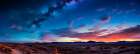 Desert and mountain landscape at sunrise. (AI Generated) Art Print